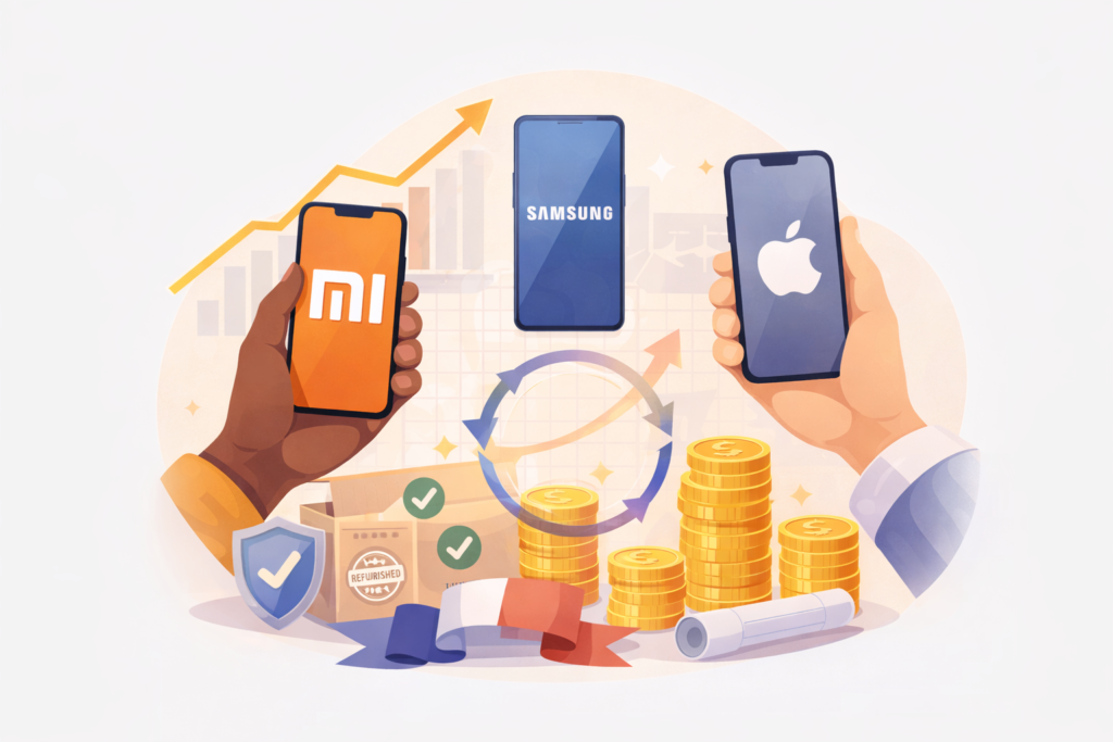 Smartphones reconditionnés : Xiaomi et Samsung conservent 3 fois mieux leur valeur qu&rsquo;Apple