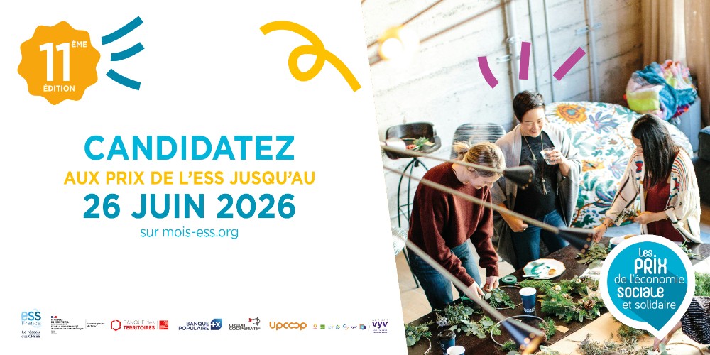 Les candidatures aux Prix de l’Économie Sociale et Solidaire 2026 sont ouvertes