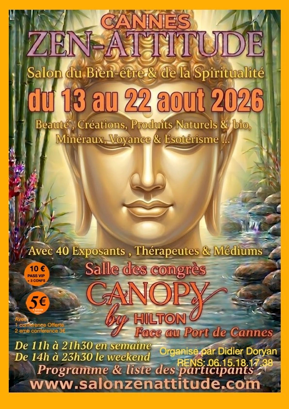 Salon Zen Attitude à Cannes : Didier Doryan réunit 40 experts du bien-être du 13 au 22 août