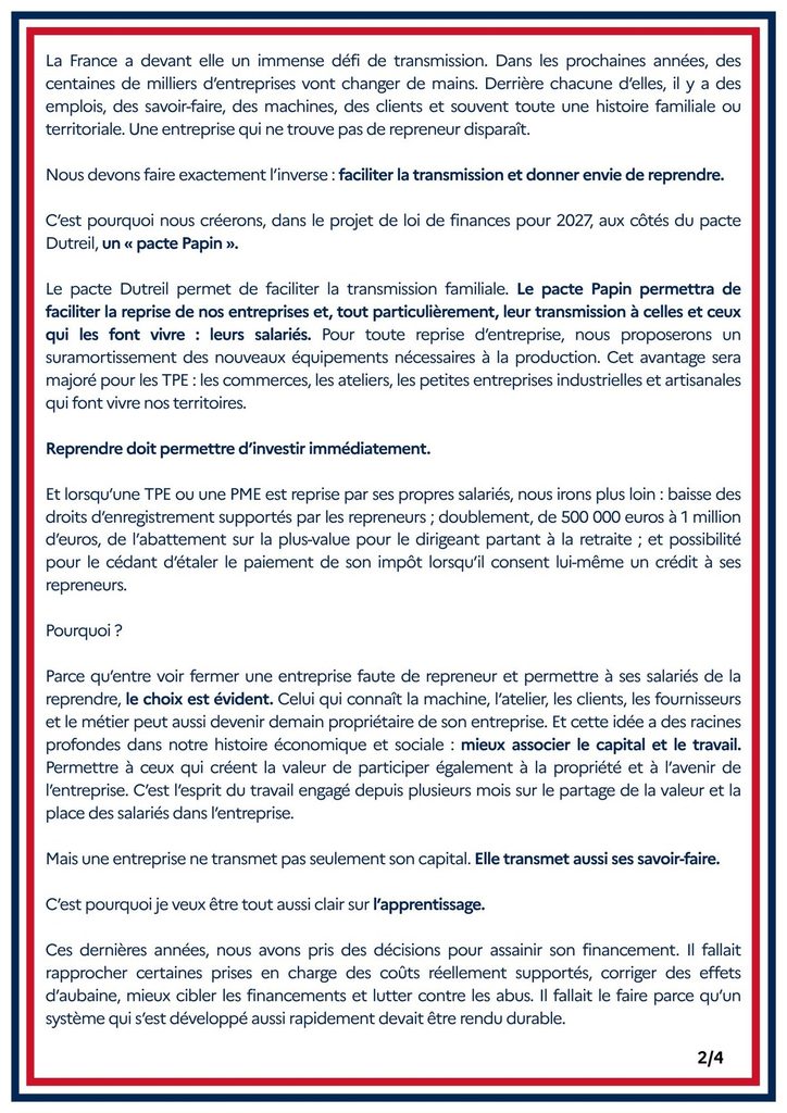 Budget 2027 : pacte Papin et mesures pour la transmission d’entreprise