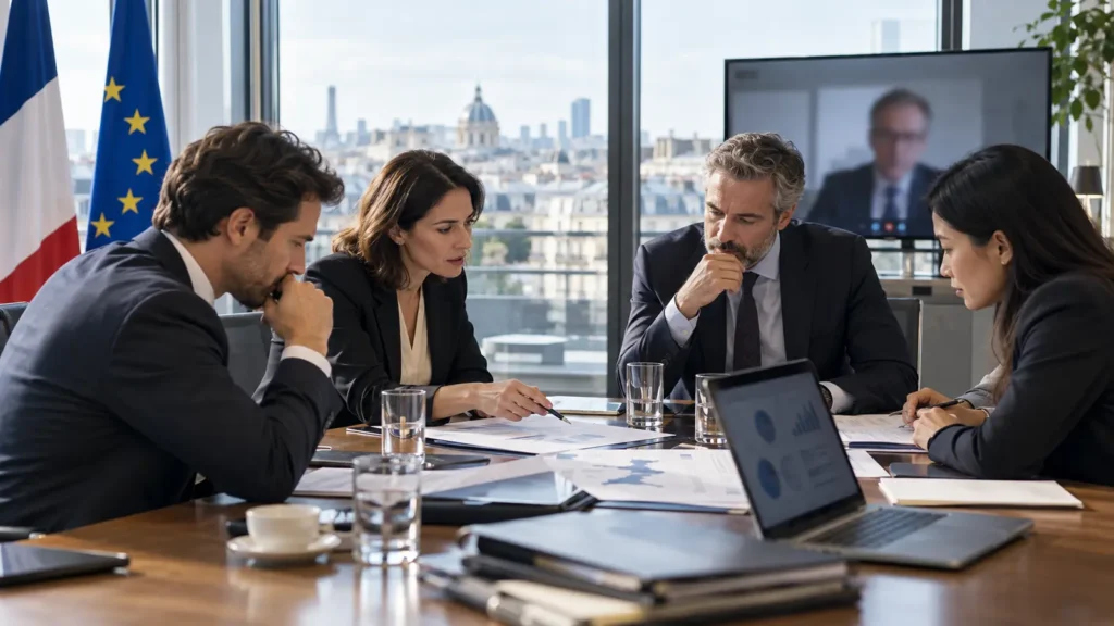 Contrôle des investissements étrangers : dirigeants examinant une opération internationale