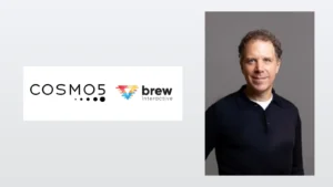 Brew Interactive rejoint Cosmo5 : portrait de Stéphane Levy et logos des deux entreprises