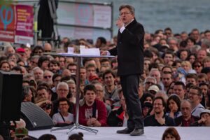 Jean-Luc Mélenchon lors d’un meeting politique
