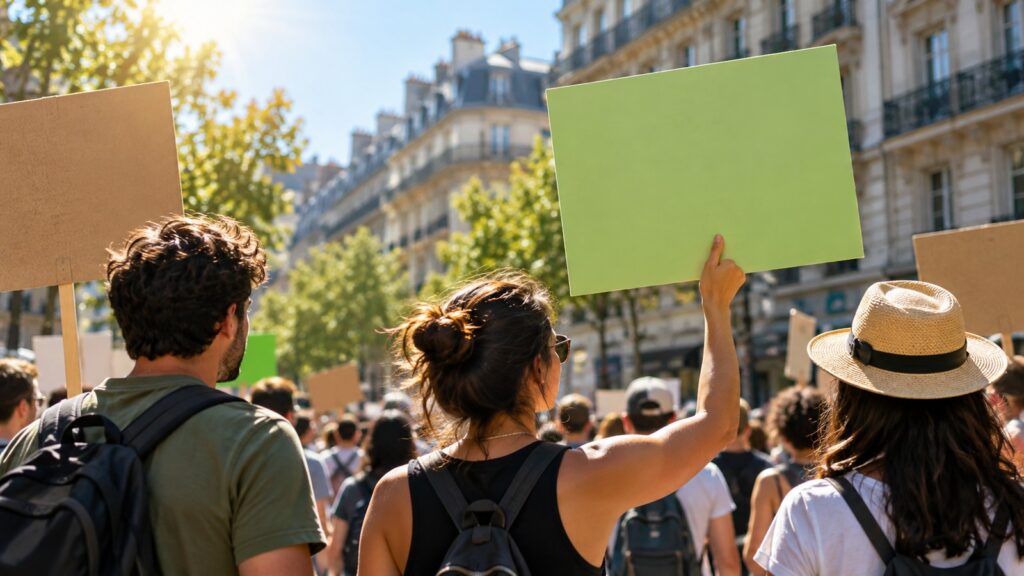 Marches pour le climat : mobilisation illustrant les enjeux de chaleur pour les entreprises